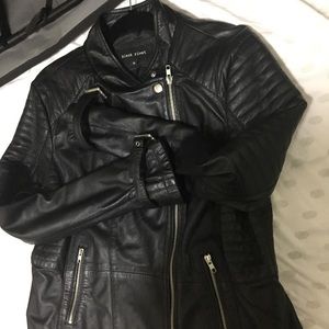 Black Rivet Genuine Leather Black Jacket